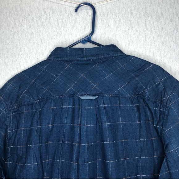 Carbon 2 Cobalt Double Cloth Shirt Men XL Blue Windowpane Button Up Plaid Lining - Picture 10 of 15